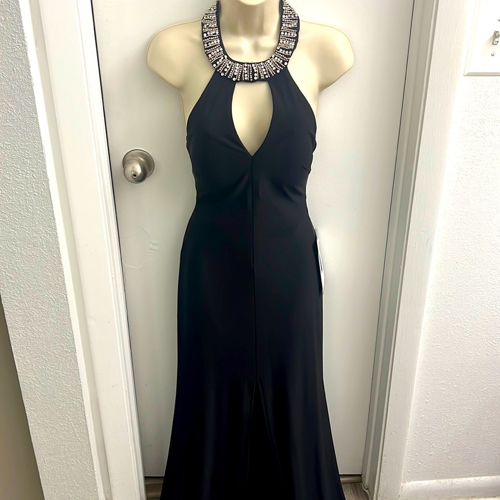 Elegant Black Dress 🖤 Embellished, Long, New, Prom, Wedding, Black Tie Event